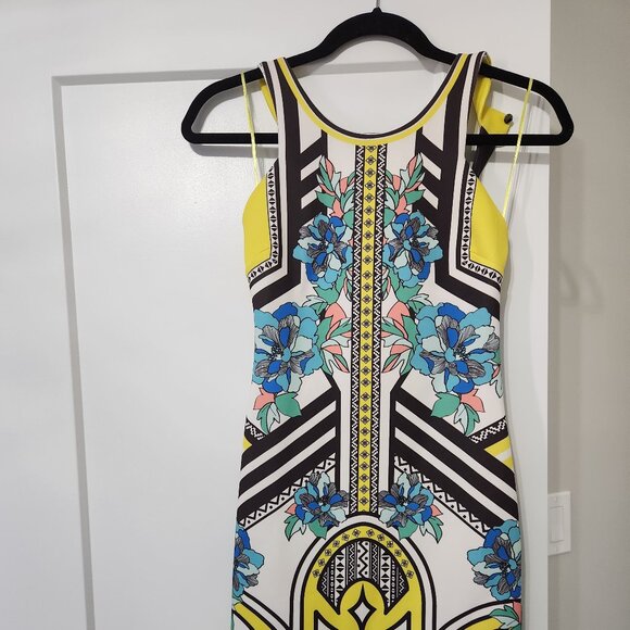 PEACHPUFF Floral & Striped Dress Size Small - Picture 1 of 5